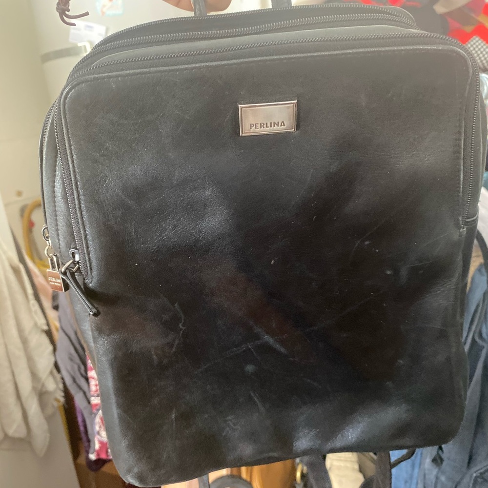 Perlina leather backpack bag